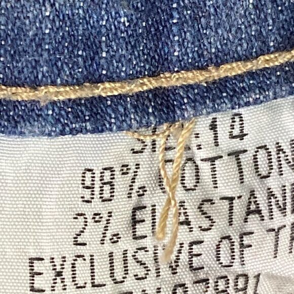 Jeans Womens Size 14 High Rise‎ Old Skool Straight Leg Cotton Denim Pockets Blue - Picture 6 of 12